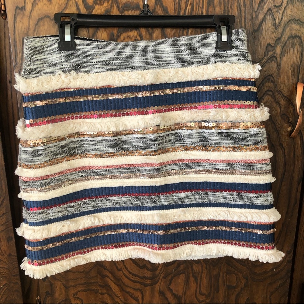 Moulinette Soeurs Anthropologie Womens Mini Skirt Size 4 Sequins Embellished